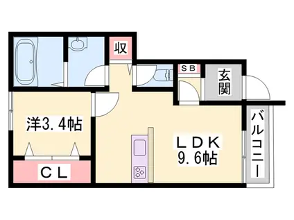 クリスタルハイツ土山(1LDK/1階)の間取り写真