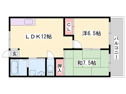 高浜BLD2(2LDK/3階)の間取り写真