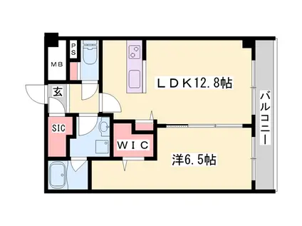 KS GRAND RIVER(1LDK/6階)の間取り写真