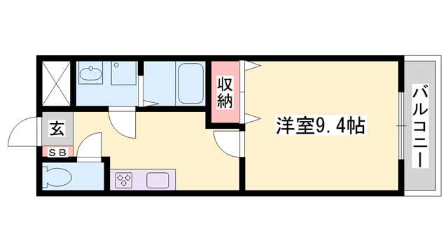 メゾンハイバレー(1K/1階)の間取り写真