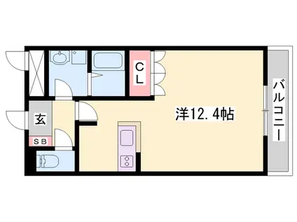 アニヴェルセルⅠ(1K/2階)の間取り写真