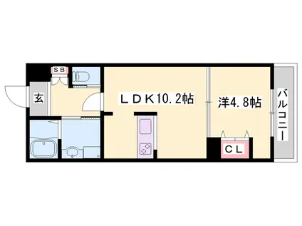 メゾン コンフォール(1LDK/1階)の間取り写真