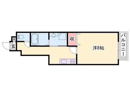 CLARUS GLANZ(1K/1階)の間取り写真