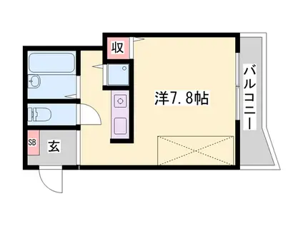 オリエンタルマンション1(ワンルーム/2階)の間取り写真