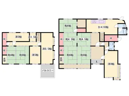 北条鉄道 北条町駅 徒歩23分 2階建 築81年(11DK)の間取り写真