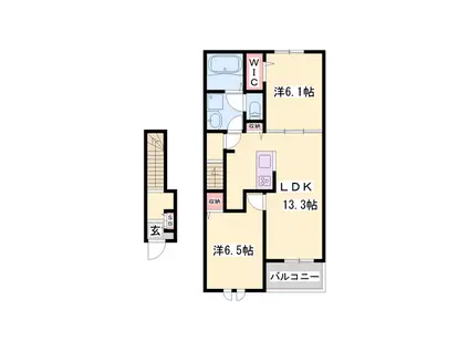 シェリール興浜(2LDK/2階)の間取り写真