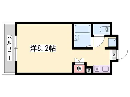 ライフタウン2(ワンルーム/6階)の間取り写真