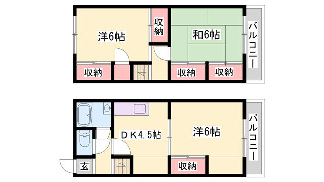 ニラングランドウィル宝殿(3DK/1階)の間取り写真