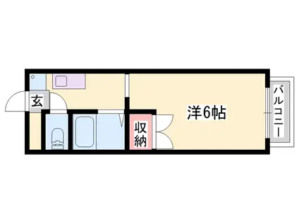 エステートピアセルベイユⅡ(1K/1階)の間取り写真