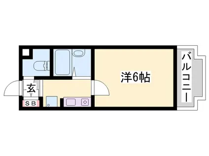 シャトー姫路(1K/2階)の間取り写真