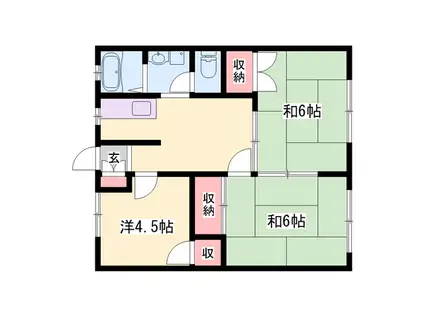 サンシティー北新在家 A棟(3K/2階)の間取り写真