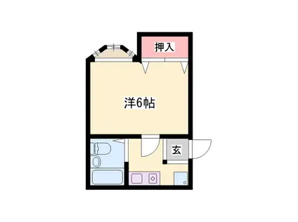 サンパレス高瀬(1K/1階)の間取り写真