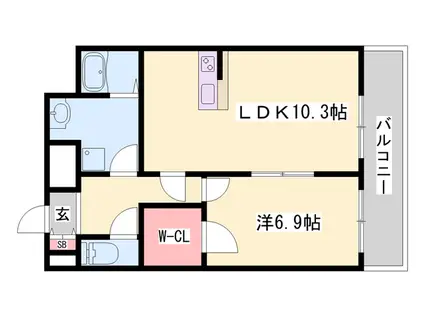 CAPITAL.I姫路(1LDK/9階)の間取り写真