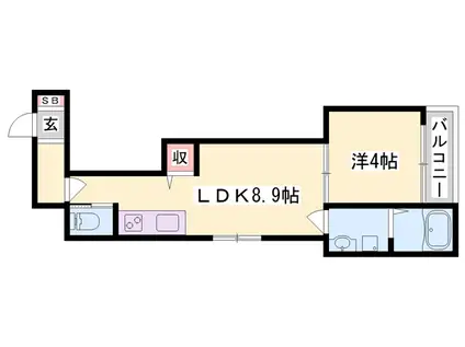 F ASECIA CHYPRE(1LDK/3階)の間取り写真