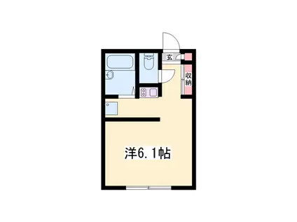 ミストラル西庄(1K/1階)の間取り写真