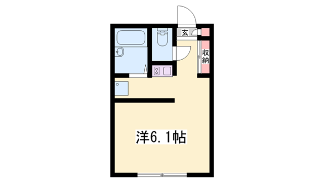ミストラル西庄(1K/1階)の間取り写真