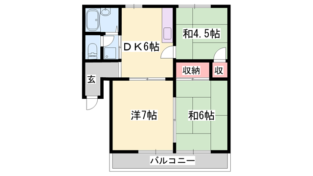 ヴィラ・I(3DK/2階)の間取り写真