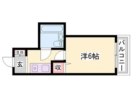 ハイム北八代(1K/1階)の間取り写真