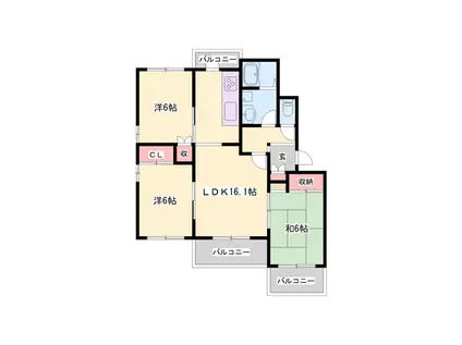 TRUST新在家(3LDK/2階)の間取り写真