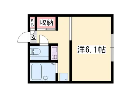 しらさぎ(1K/2階)の間取り写真