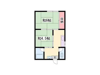 本町荘(2DK/2階)の間取り写真