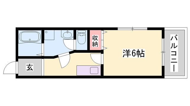 GORI田寺(1K/2階)の間取り写真