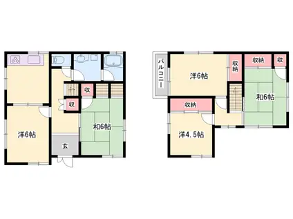 播但線 京口駅 徒歩32分 2階建 築30年(5DK)の間取り写真