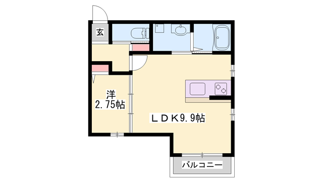 ボヌール英賀保駅前Ⅰ(1LDK/1階)の間取り写真