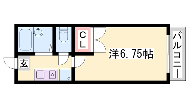 ナイスワン青山 Ⅳ(1K/1階)の間取り写真