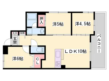 プレステージ姫路Ⅴ(3LDK/10階)の間取り写真