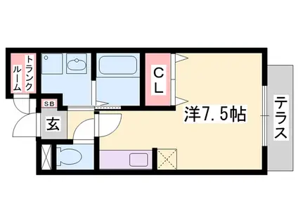 ヴェルロール西今宿(ワンルーム/1階)の間取り写真