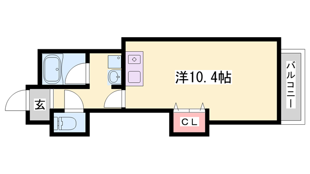 大栄・姫路北条レジデンス(ワンルーム/5階)の間取り写真