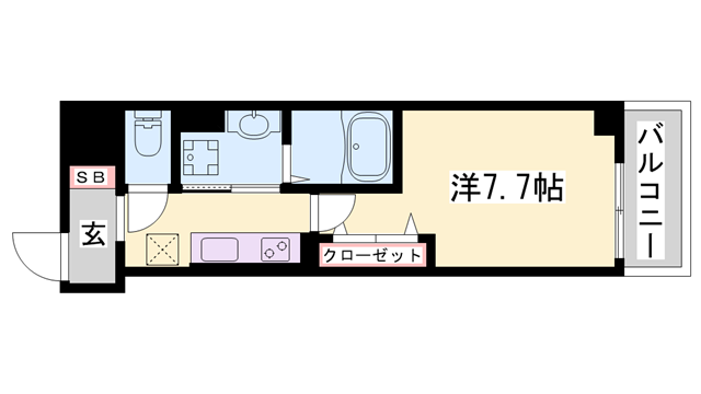ジュエルⅢ(1K/6階)の間取り写真