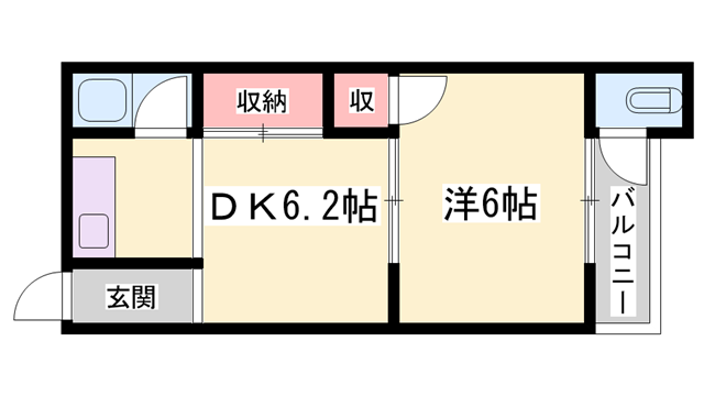 植木野ハウス A棟(1LDK/1階)の間取り写真
