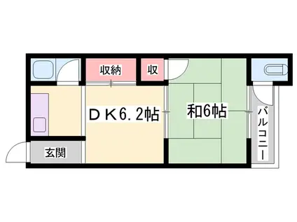 植木野ハウス A棟(1LDK/1階)の間取り写真