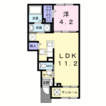 リアン25(1LDK/1階)の間取り写真