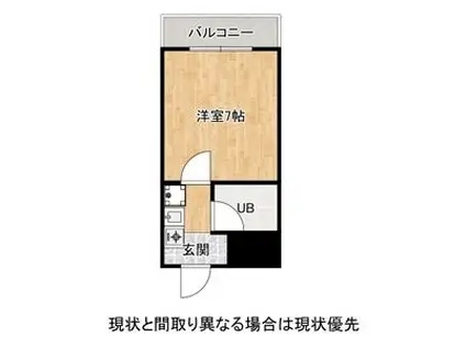 グランヴュー砥堀(1K/3階)の間取り写真