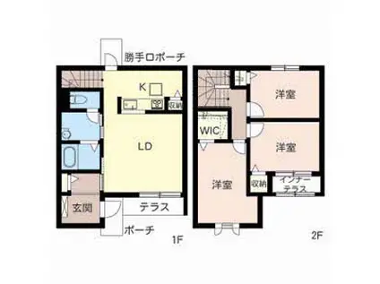 フルール・ド・スリジェ(3LDK/2階)の間取り写真