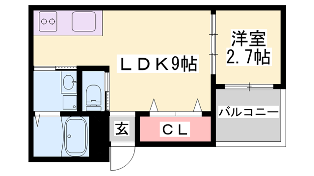 コティ網干(1LDK/3階)の間取り写真
