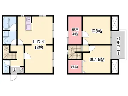 播但線 野里駅 徒歩6分 2階建 築15年(2SLDK)の間取り写真