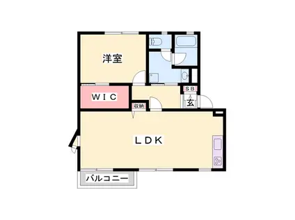 メゾンさつき(1LDK/2階)の間取り写真