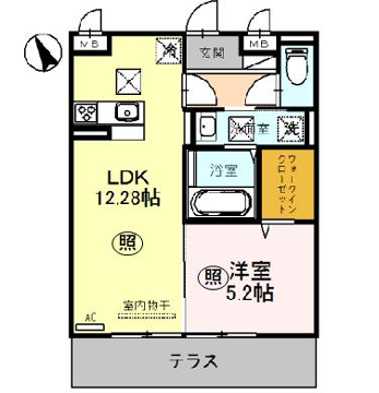 CASA FELICE(1LDK/1階)の間取り写真