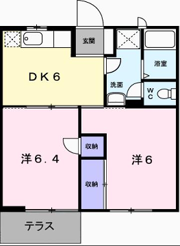 シャルマン101(2DK/2階)の間取り写真