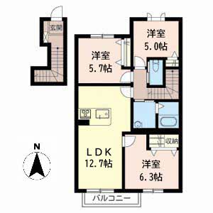 MASTCOURT加古川南(3LDK/2階)の間取り写真