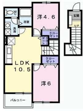 サンパティオ(2LDK/2階)の間取り写真