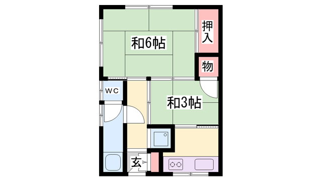 エクリート赤穂(2K/2階)の間取り写真