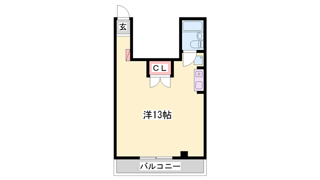 ハイツソレイユ(ワンルーム/2階)の間取り写真