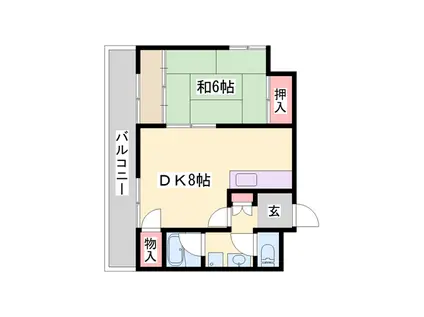 グランドハイツ(1DK/5階)の間取り写真