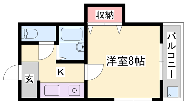 頼安コーポ(1K/2階)の間取り写真