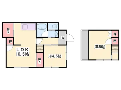 山陽電気鉄道本線 伊保駅 徒歩15分 2階建 築50年(2LDK)の間取り写真